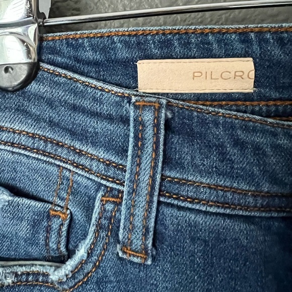 Anthropologie Pilcro Embroidered Boyfriend Jean Boho Slim Leg Crop Size 27 - Picture 6 of 15